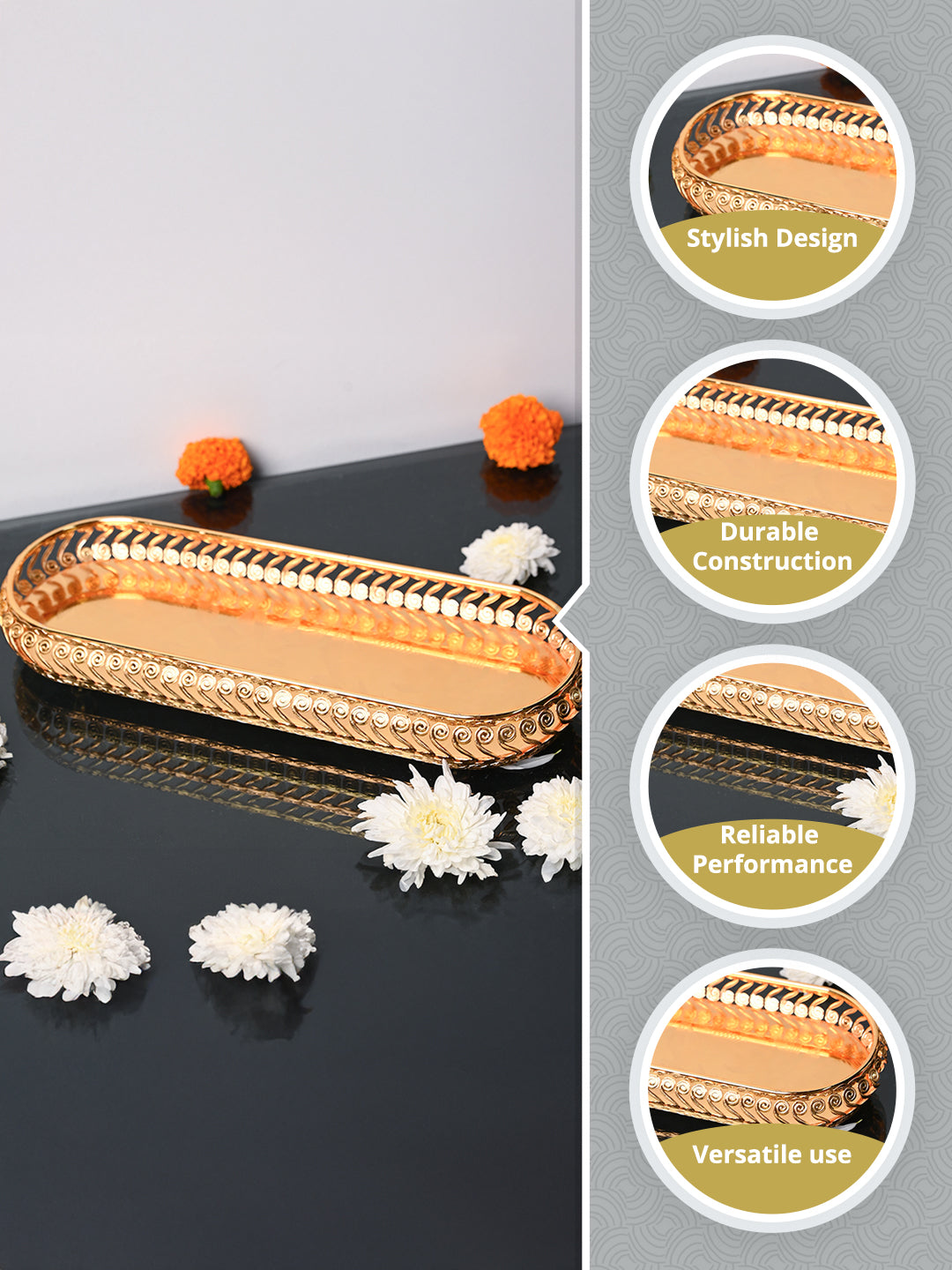 Golden Decorative Tray