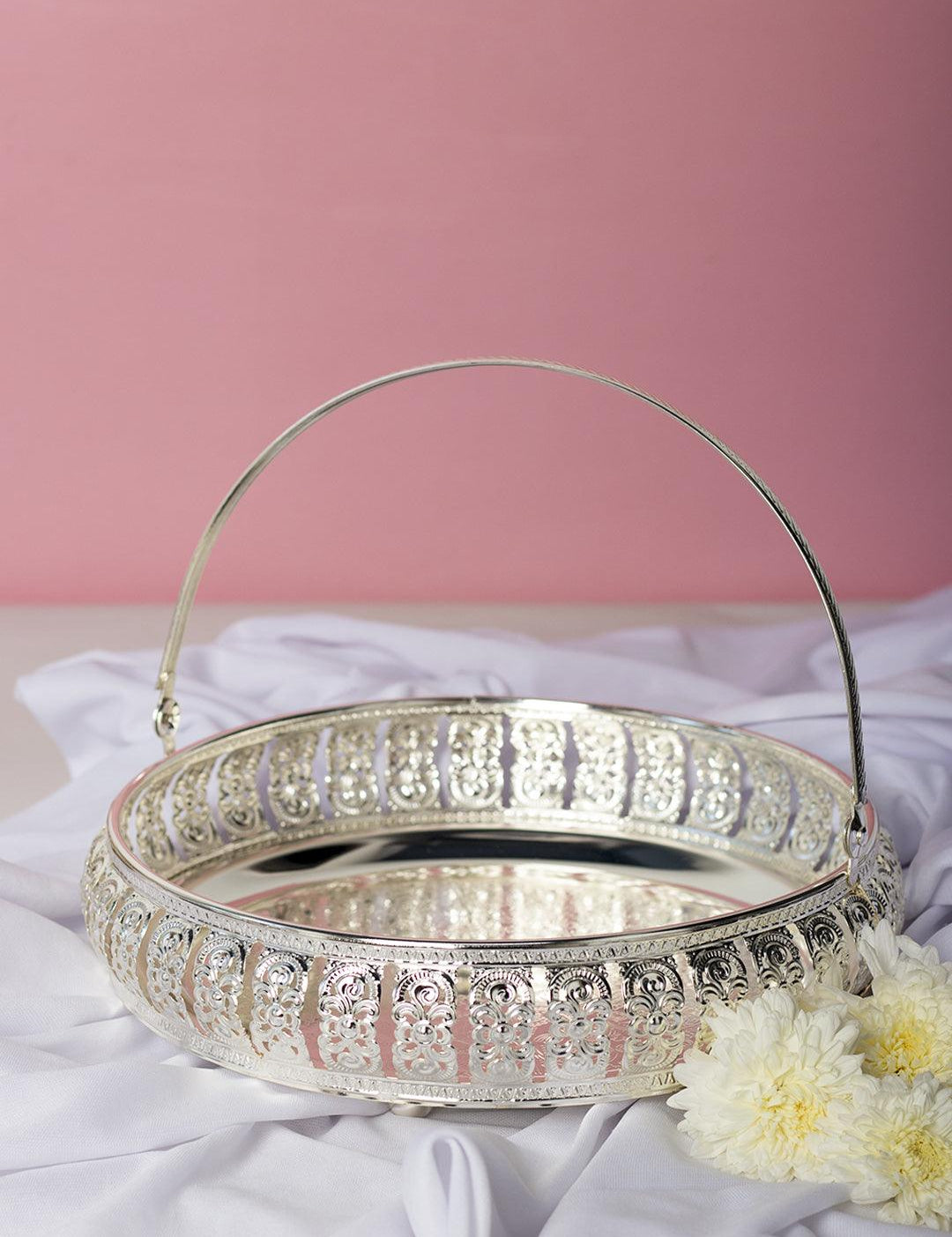 Silver Decorative Basket - MARKET99