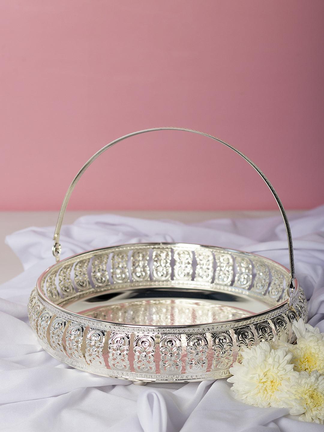 Silver Decorative Basket - MARKET99