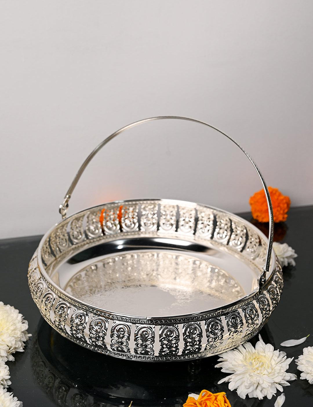 Silver Decorative Basket - MARKET99