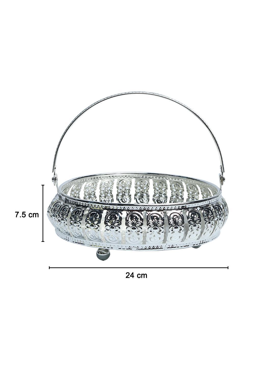 Silver Decorative Basket - MARKET99