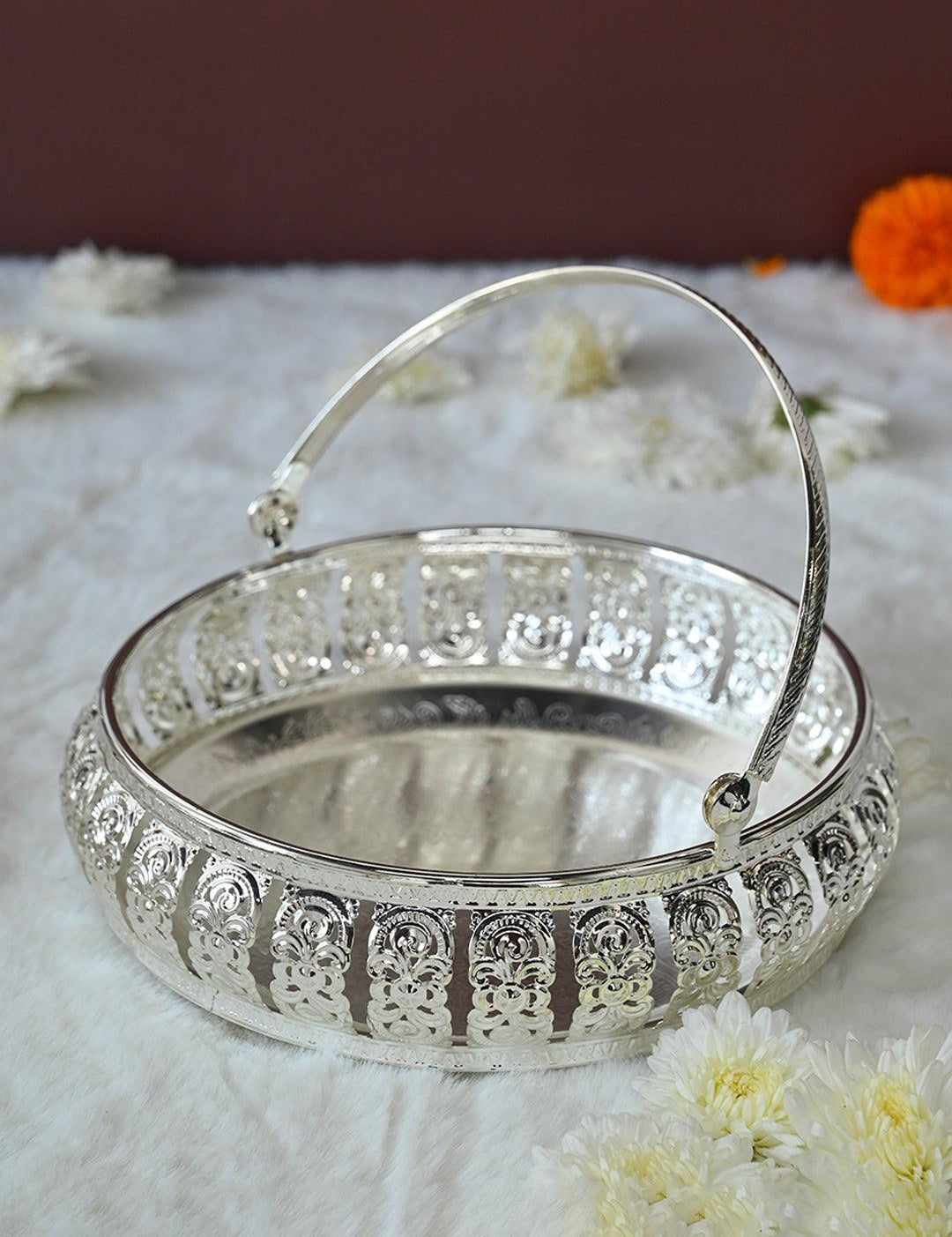 Silver Decorative Basket - MARKET99