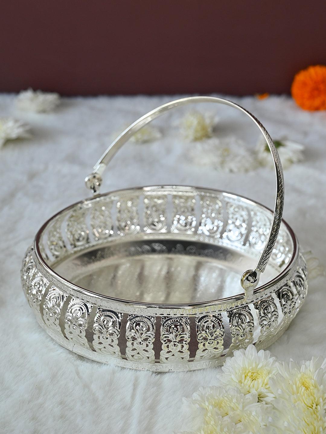 Silver Decorative Basket - MARKET99