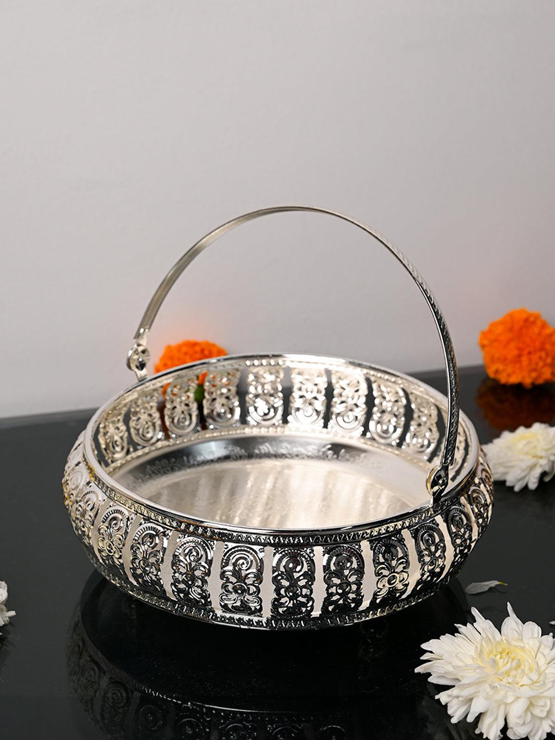 Silver Decorative Basket - MARKET99