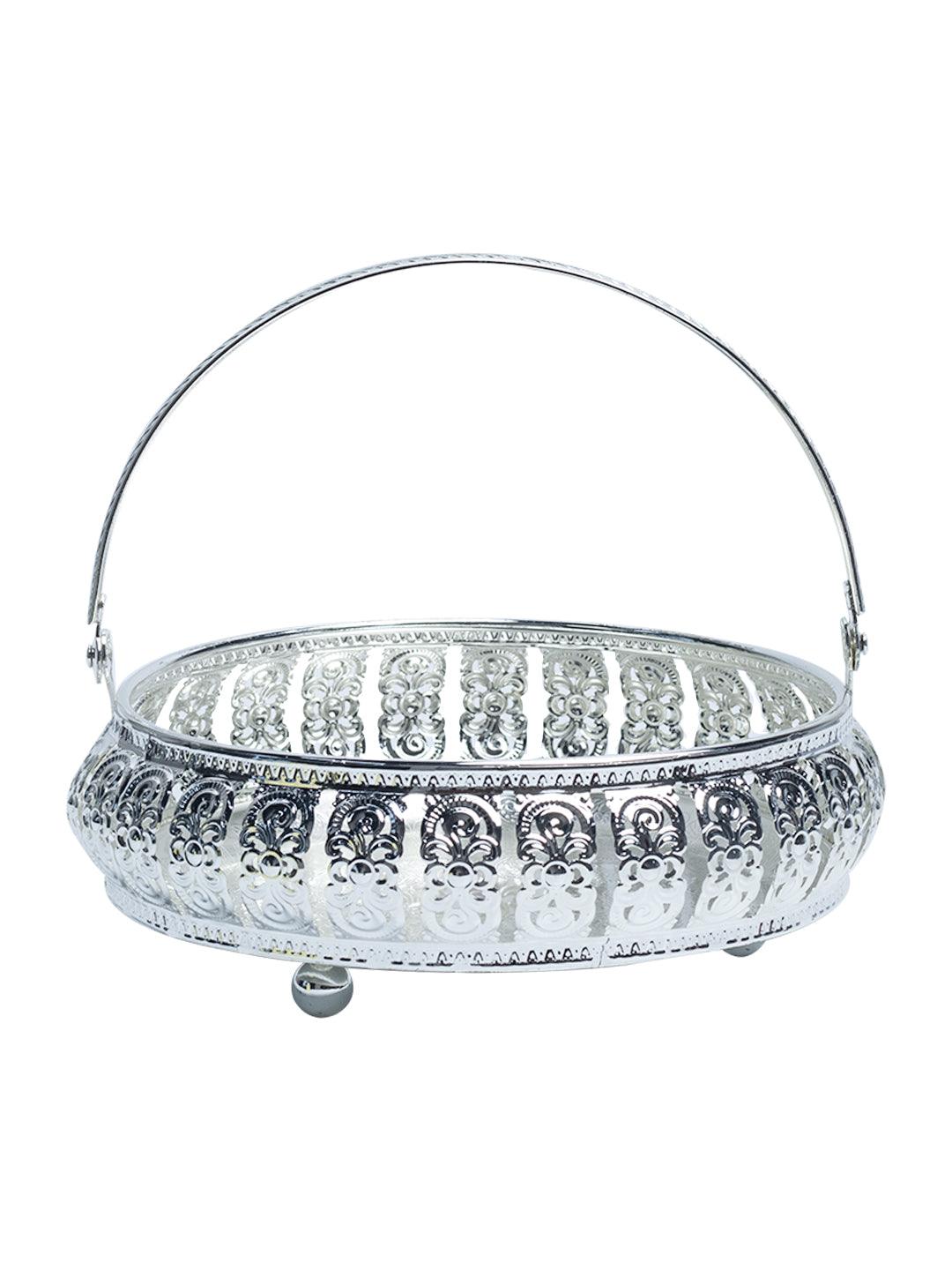 Silver Decorative Basket - MARKET99