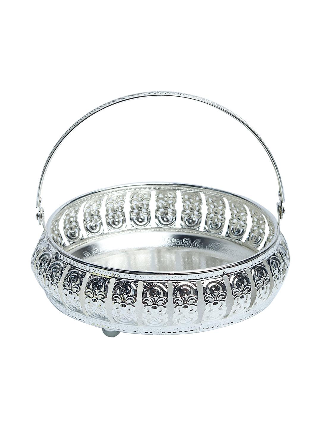 Silver Decorative Basket - MARKET99