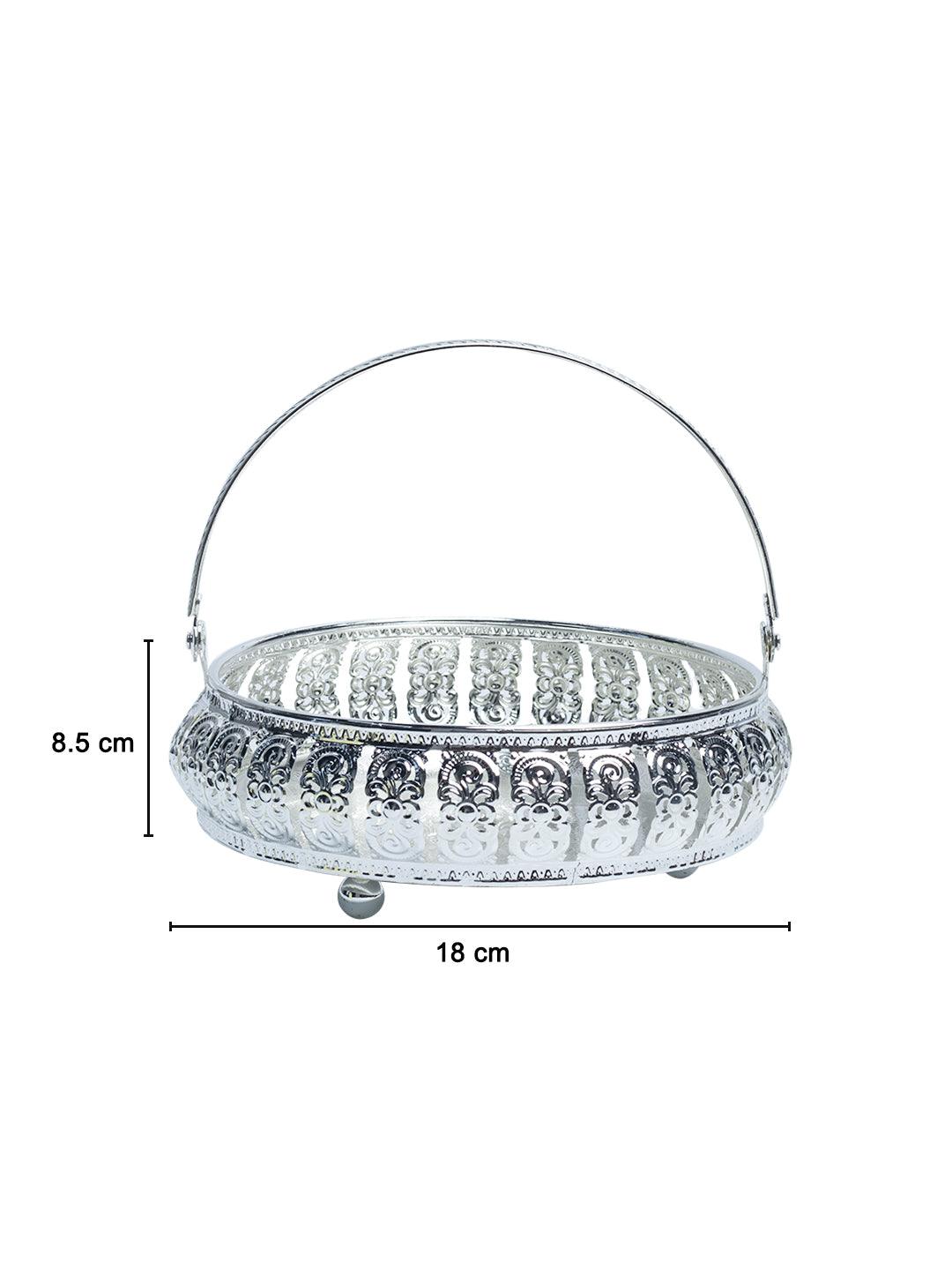 Silver Decorative Basket - MARKET99