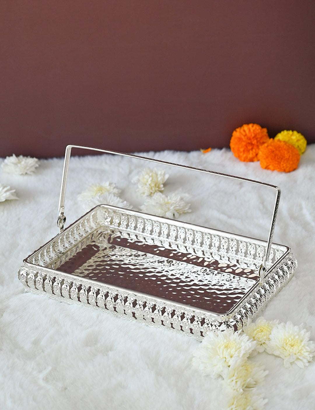 Silver Decorative Basket - MARKET99