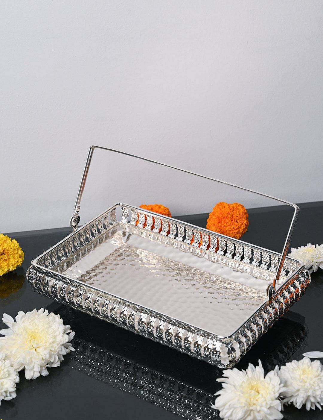 Silver Decorative Basket - MARKET99