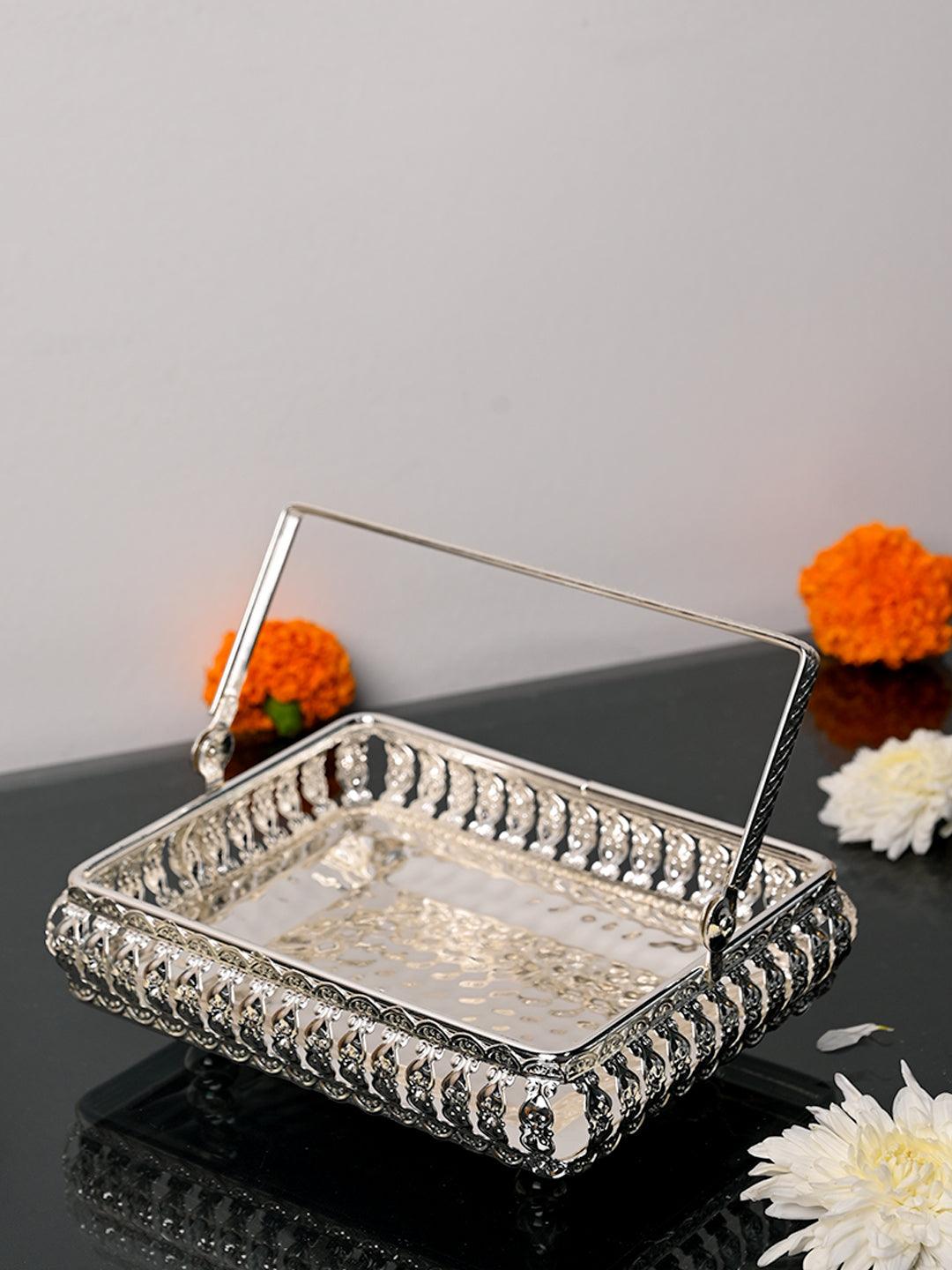 Silver Decorative Basket - MARKET99