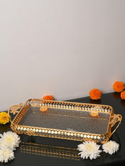 Golden Decorative Tray - MARKET99