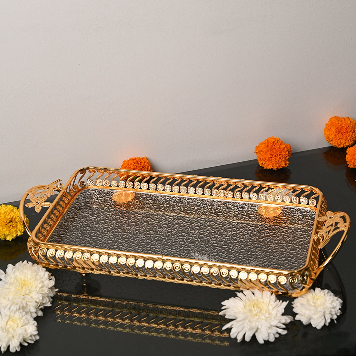 Golden Decorative Tray