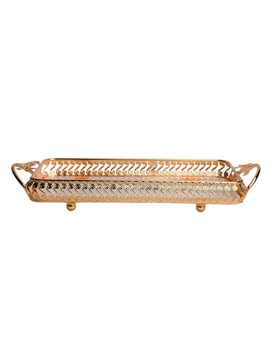 Golden Decorative Tray - MARKET99