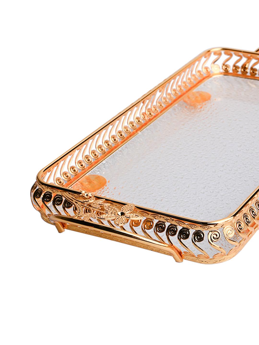 Golden Decorative Tray - MARKET99