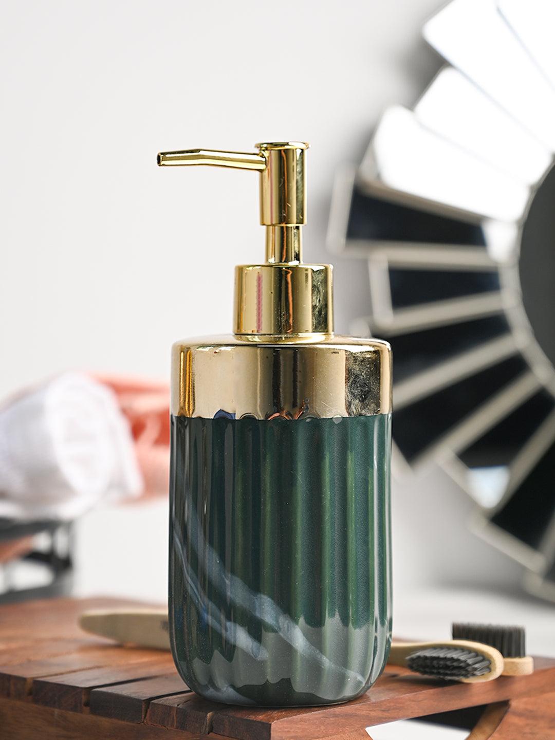 Golden + Ribbed Soap Dispenser - MARKET99