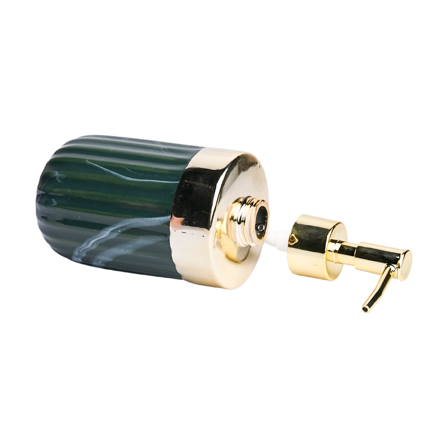 Golden + Ribbed Soap Dispenser