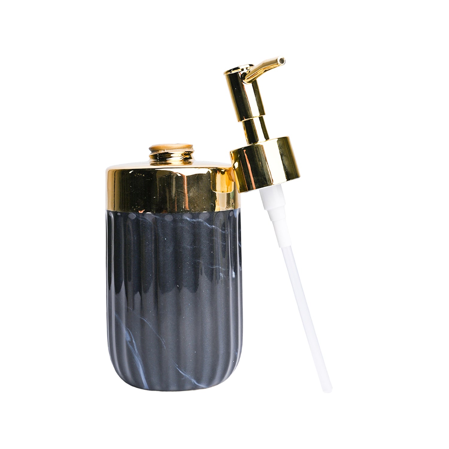 Golden + Ribbed Soap Dispenser