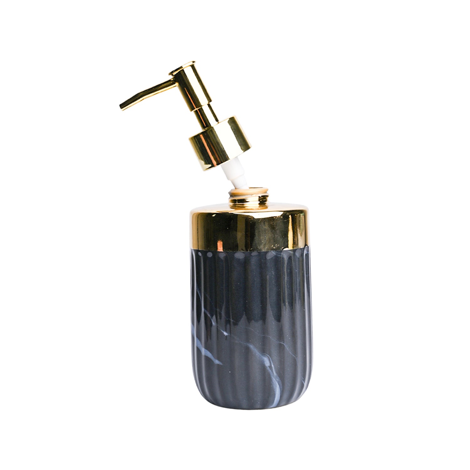Golden + Ribbed Soap Dispenser
