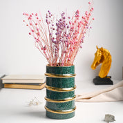 Golden Edge + Ribbed Vase