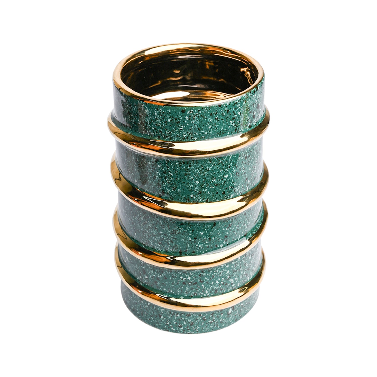 Golden Edge + Ribbed Vase