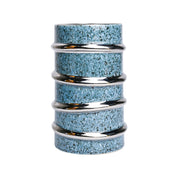Silver Edge + Ribbed Vase