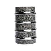 Silver Edge + Ribbed Vase
