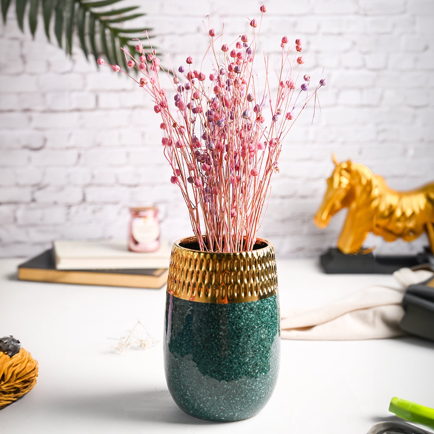 Golden Edge + Ceramic Vase