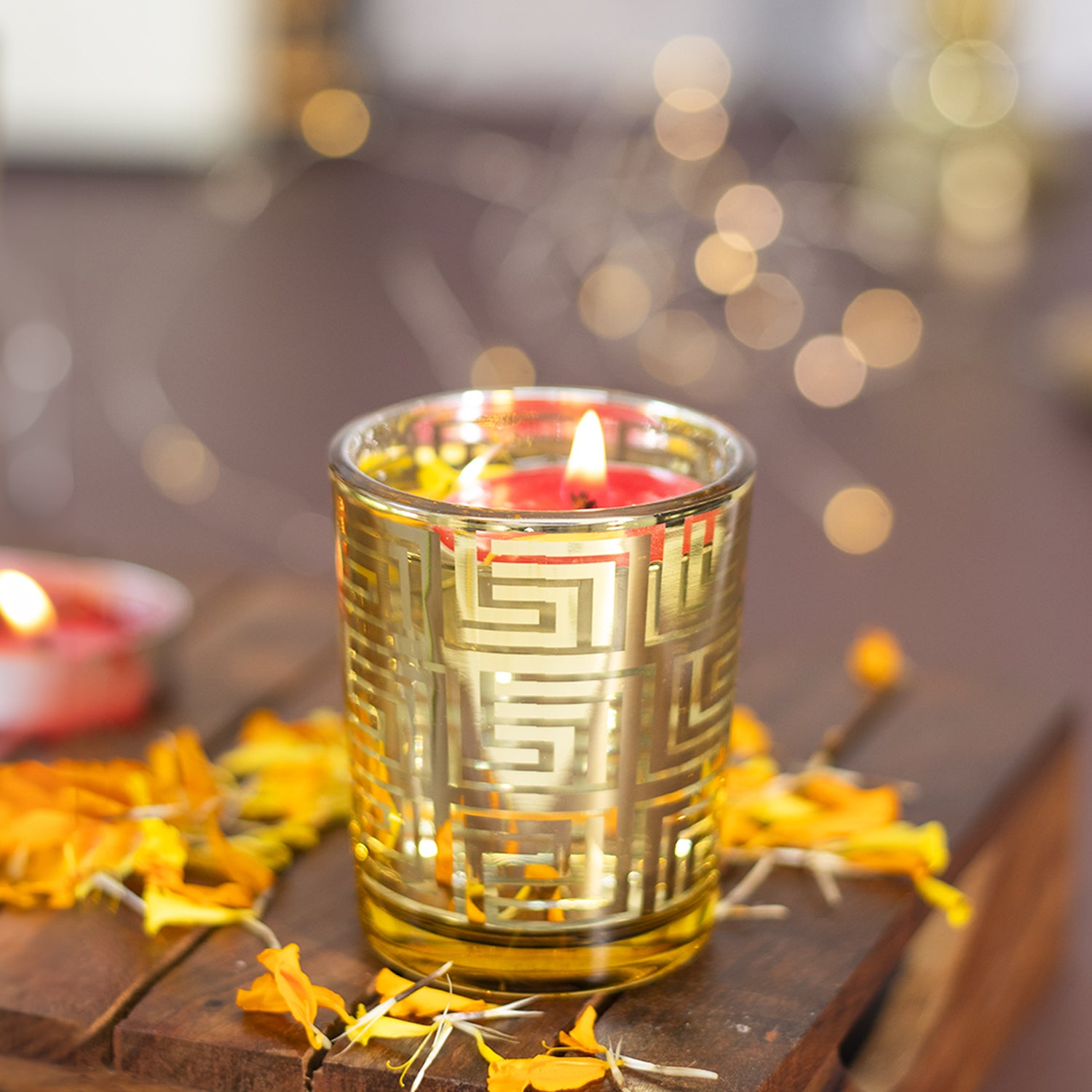 Golden T-Lite Holder Set Of 3