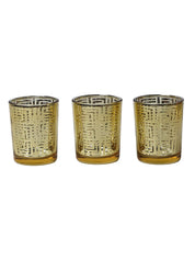 Golden T-Lite Holder Set Of 3 - MARKET99