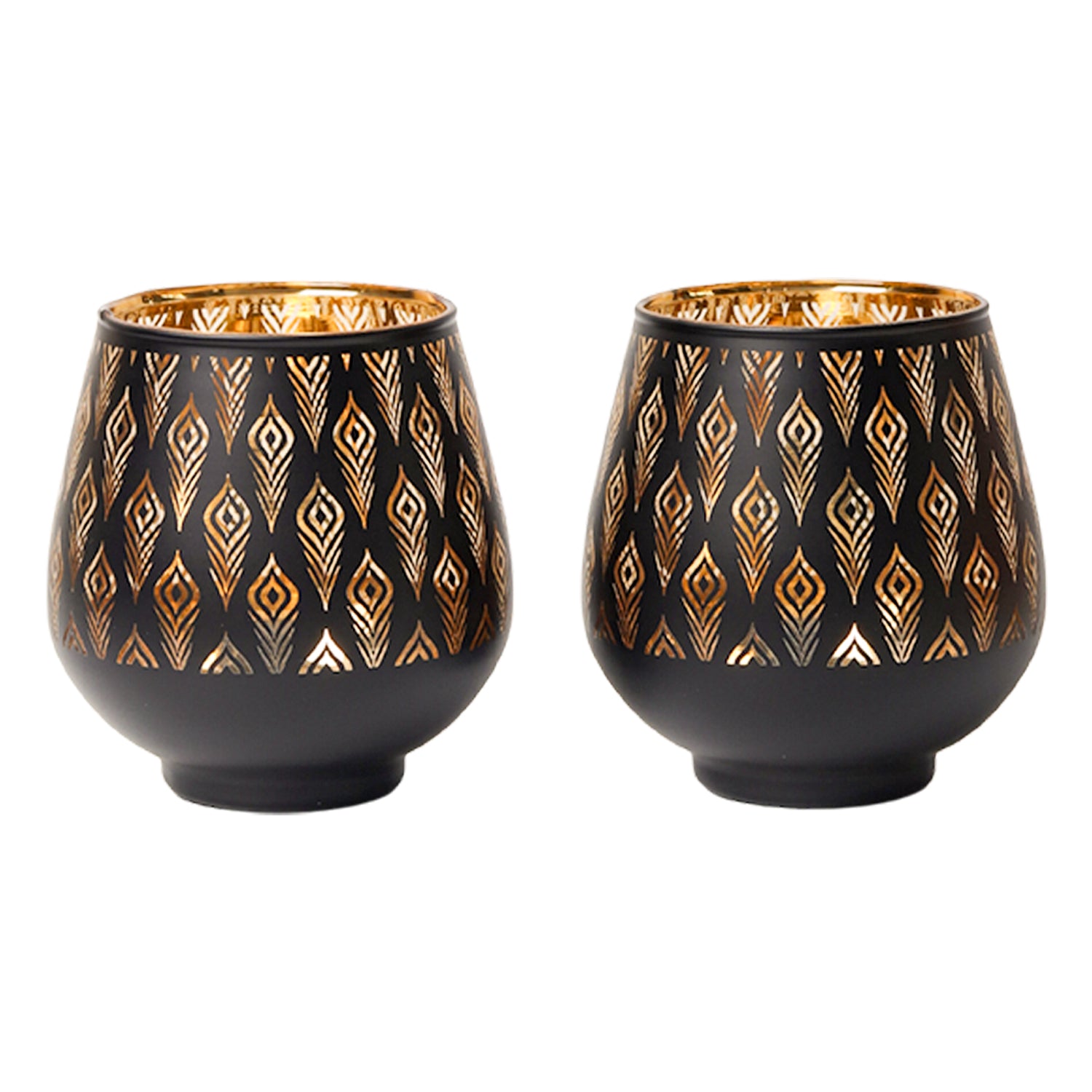 Black + Golden T-Lite Holders