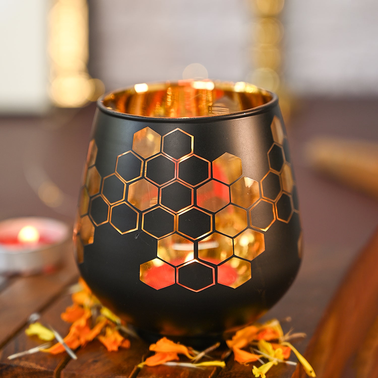 Black + Golden T-Lite Holders