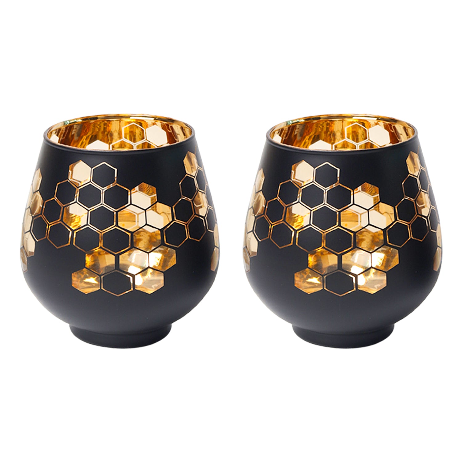 Black + Golden T-Lite Holders