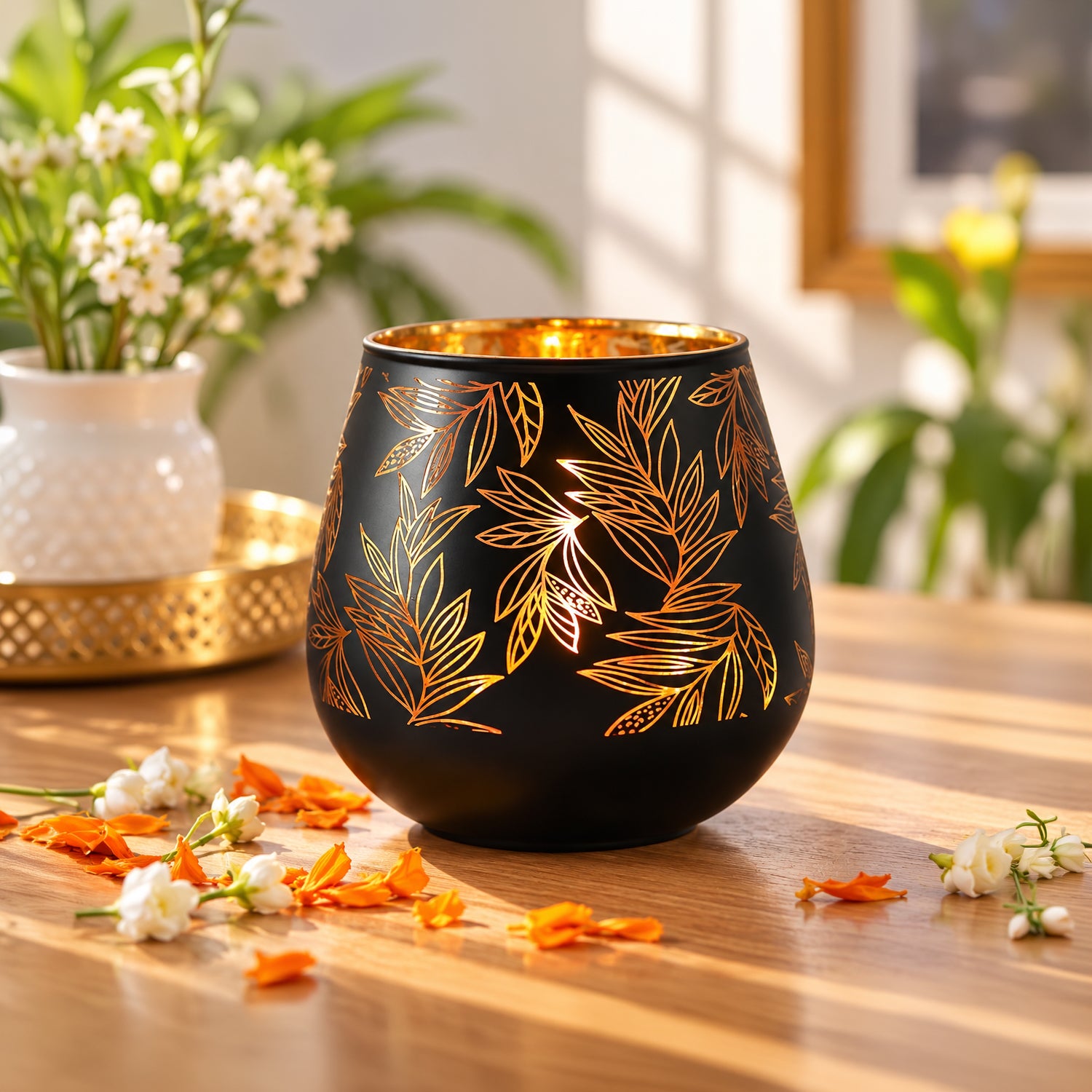 Black + Golden T-Lite Holders