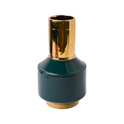 Golden & Teal Plain Ceramic Vase