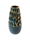 Golden & Teal Abstract Ceramic Vase - MARKET99