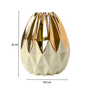 Ivory & Golden Geometric Vase