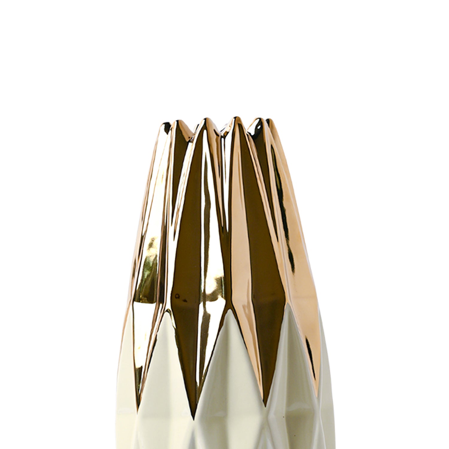 Ivory & Golden Geometric Vase