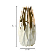 Ivory & Golden Geometric Vase