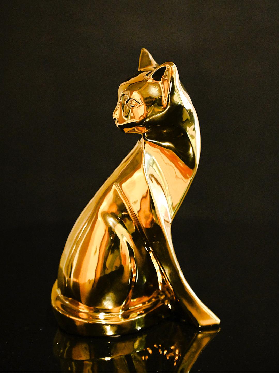 Golden Cat Statue Figurine - MARKET99