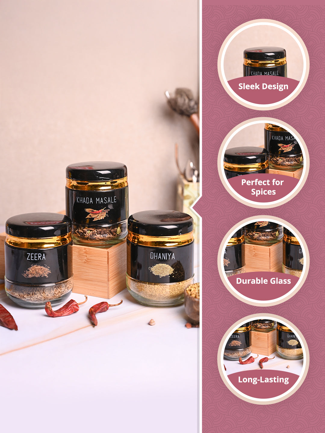 3-Piece Spice Jar Set 360ml