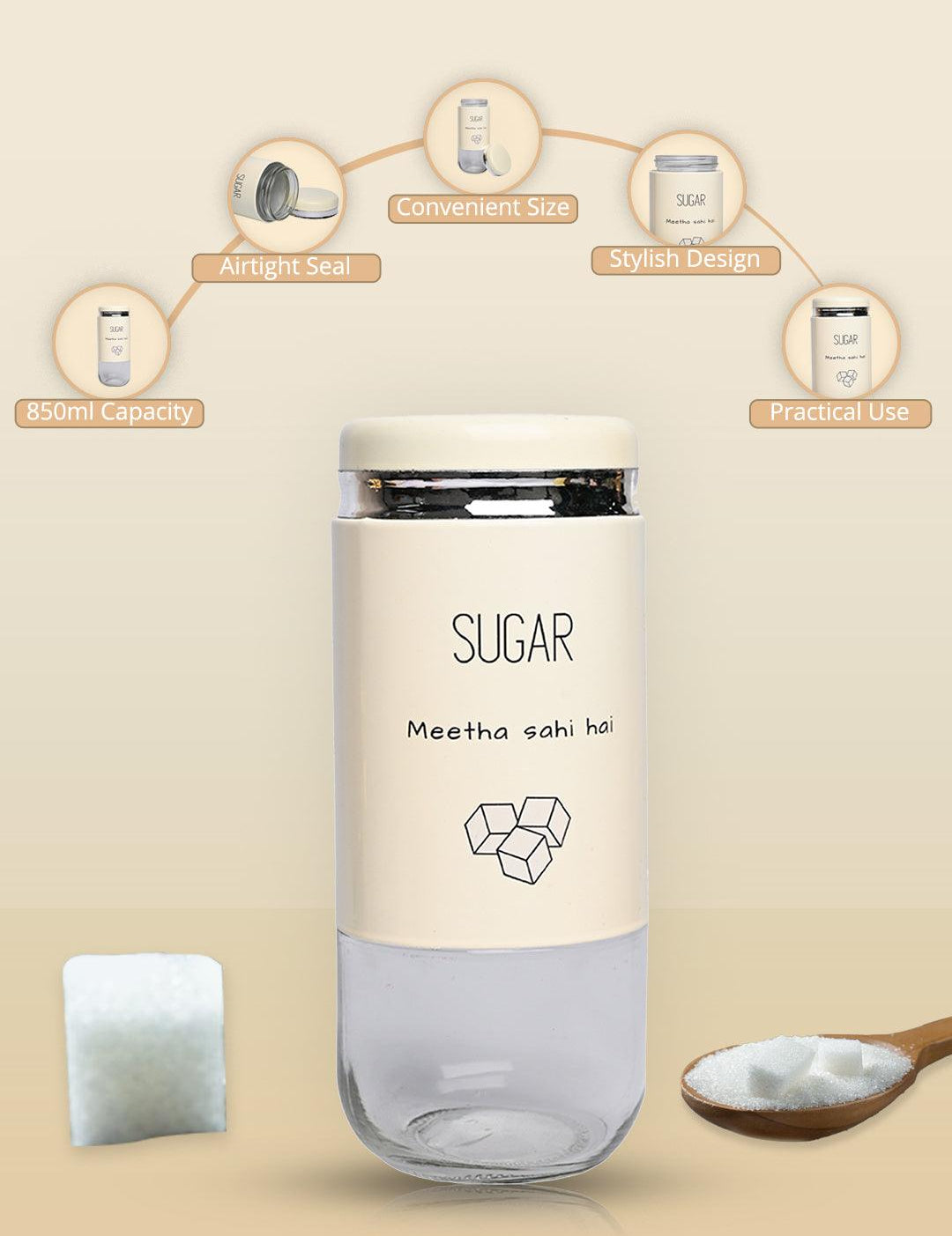 Sugar Storage Jar 850Ml - MARKET99