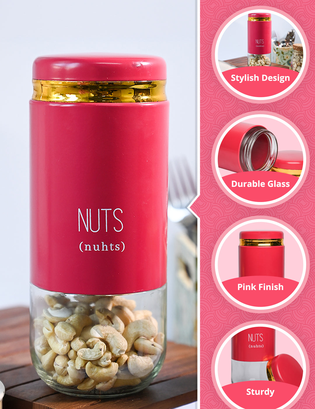 Nuts Storage Jar 850 Ml - MARKET99