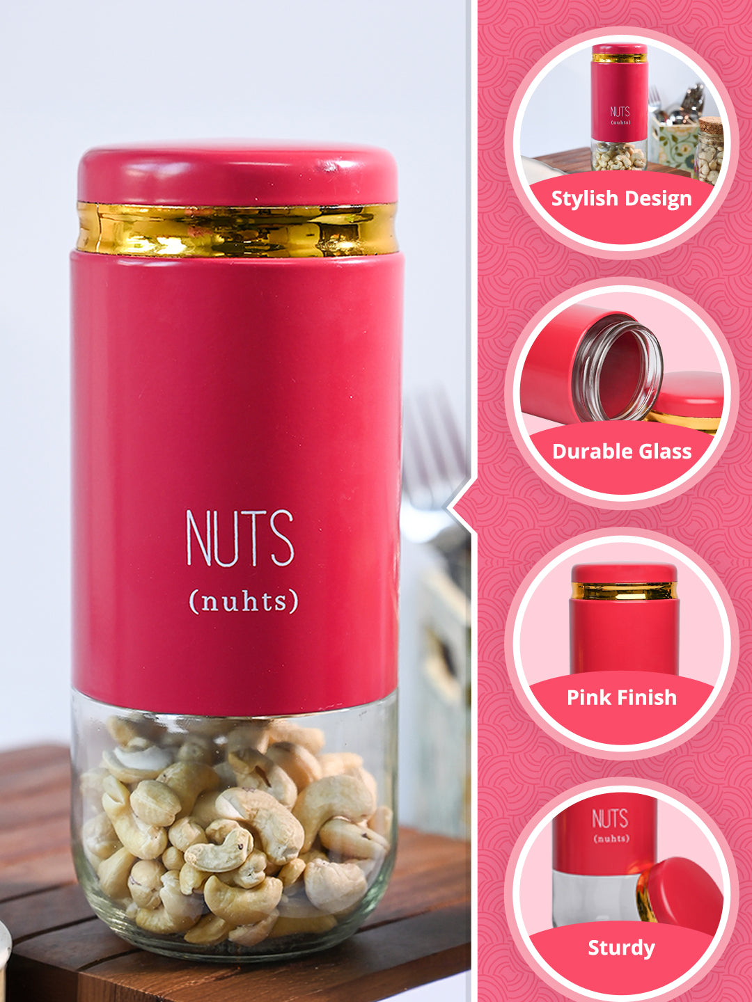 Nuts Storage Jar 850 Ml - MARKET99