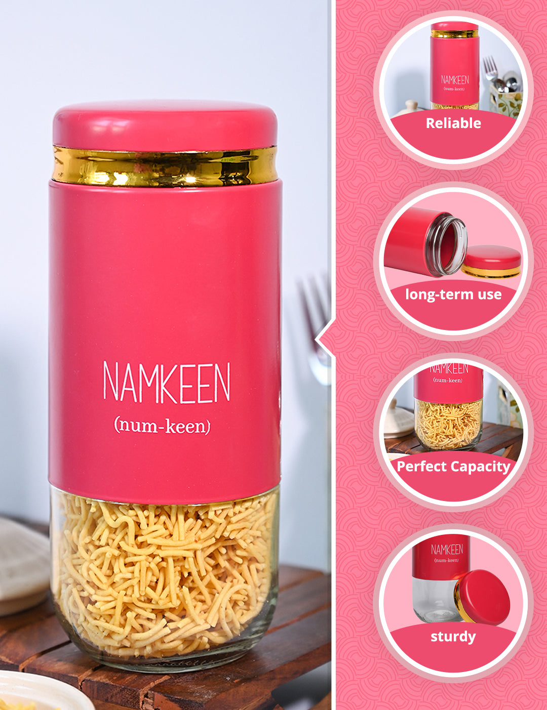 Namkeen Storage Jar 850Ml - MARKET99