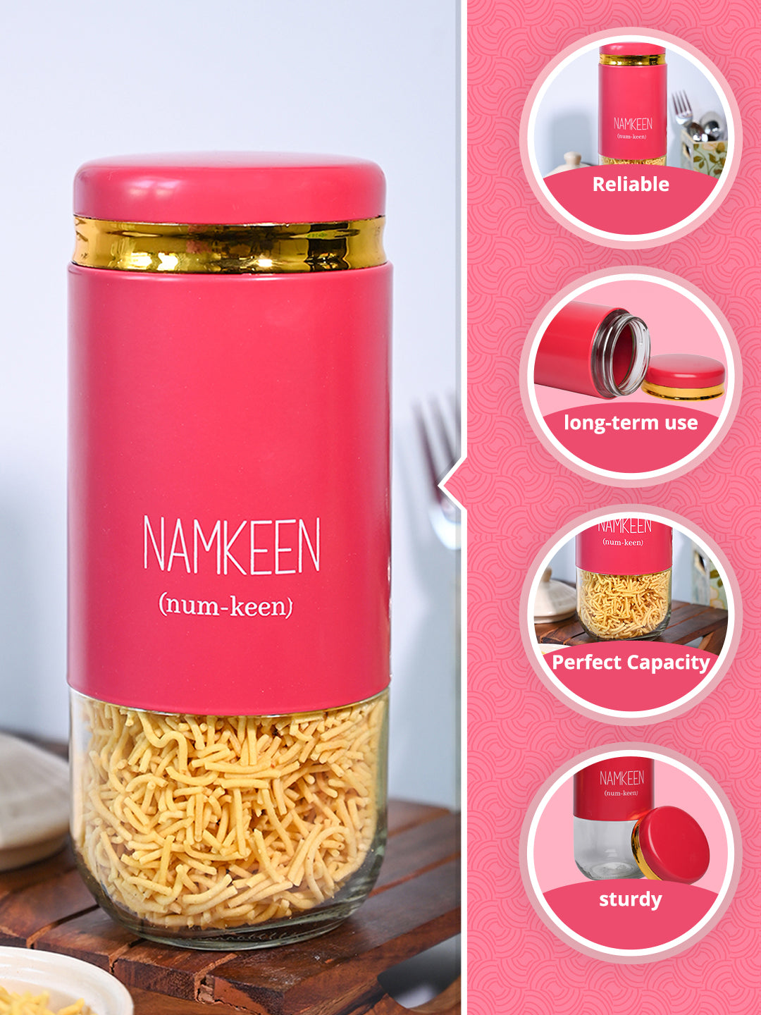 Namkeen Storage Jar 850Ml - MARKET99