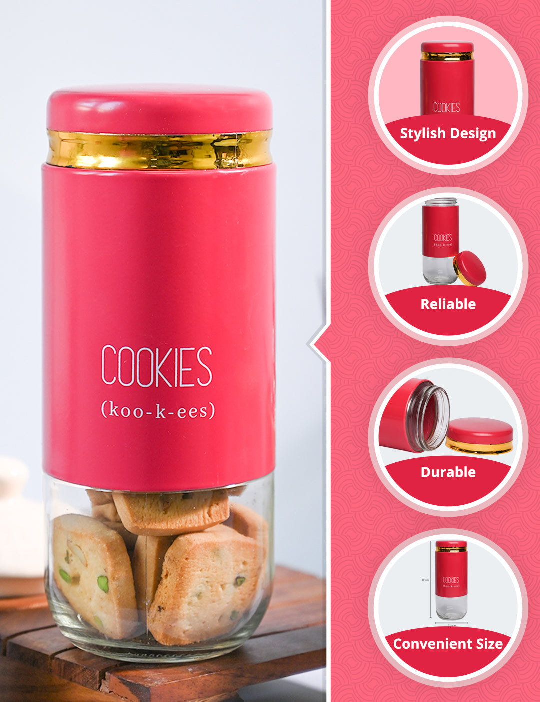 Cookies Storage Jar 850Ml - MARKET99