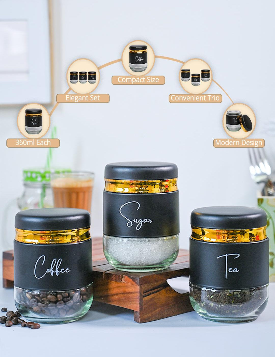 360ml Tea, Sugar & Coffee Trio - MARKET99