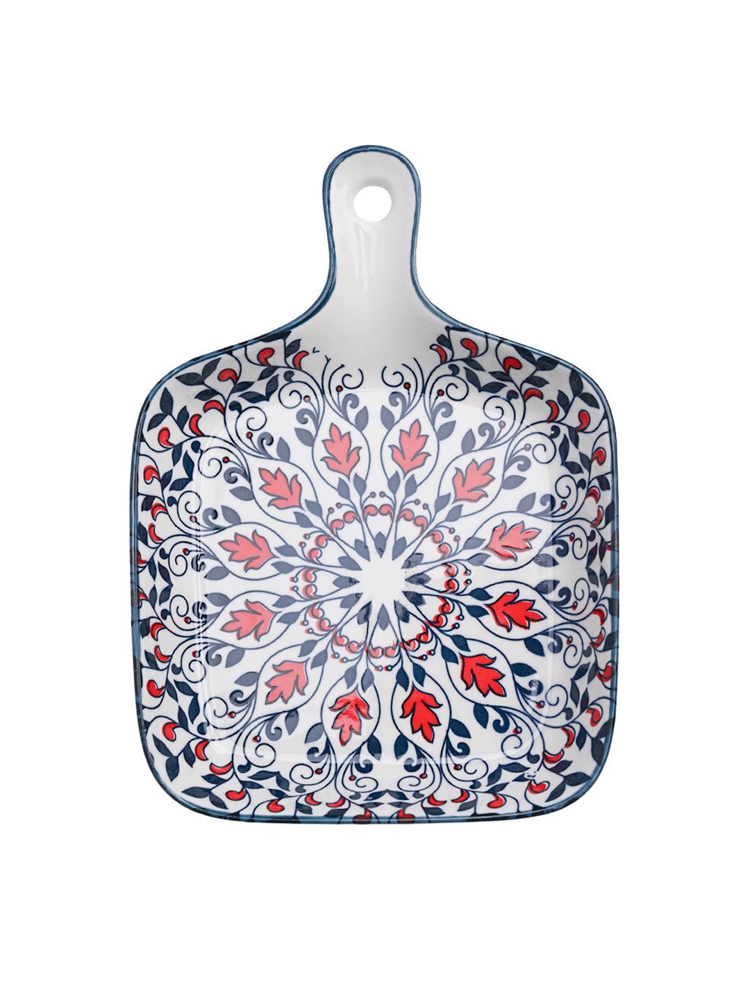 Mandala Ceramic Platter With Handle - MARKET99