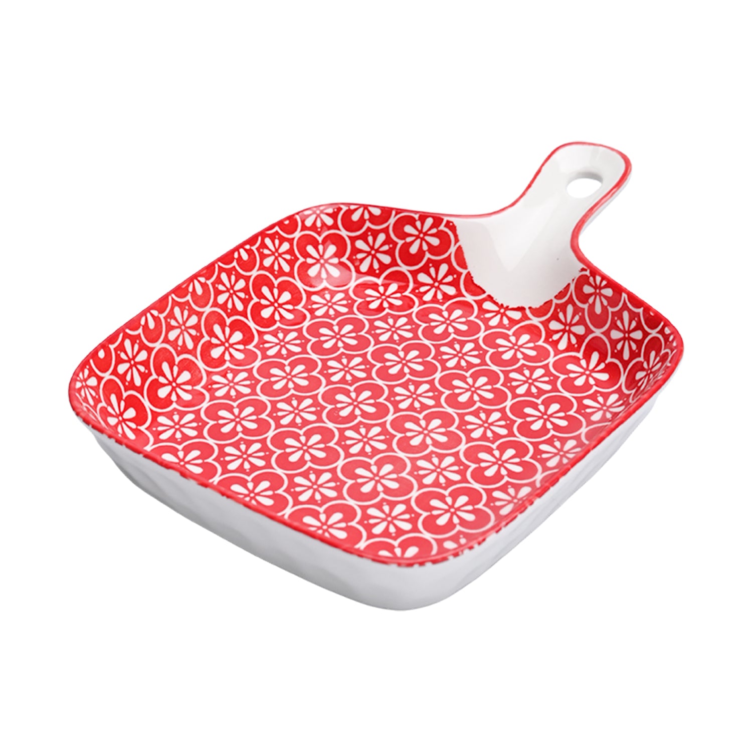 Mandala Ceramic Platter With Handle