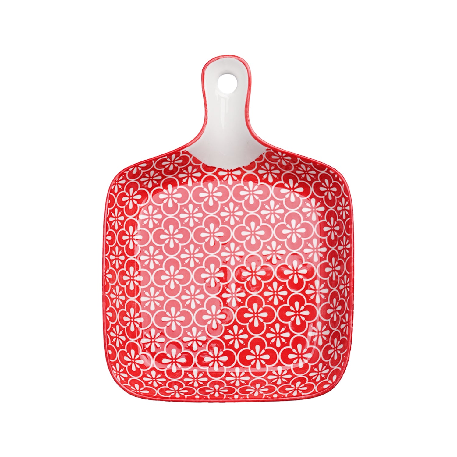 Mandala Ceramic Platter With Handle